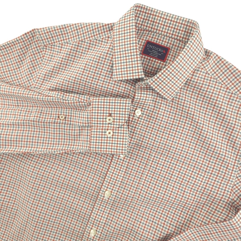 UNTUCKit Monello WF‎ Shirt Mens S Check Long Sleeve Button Up Wrinkle Free